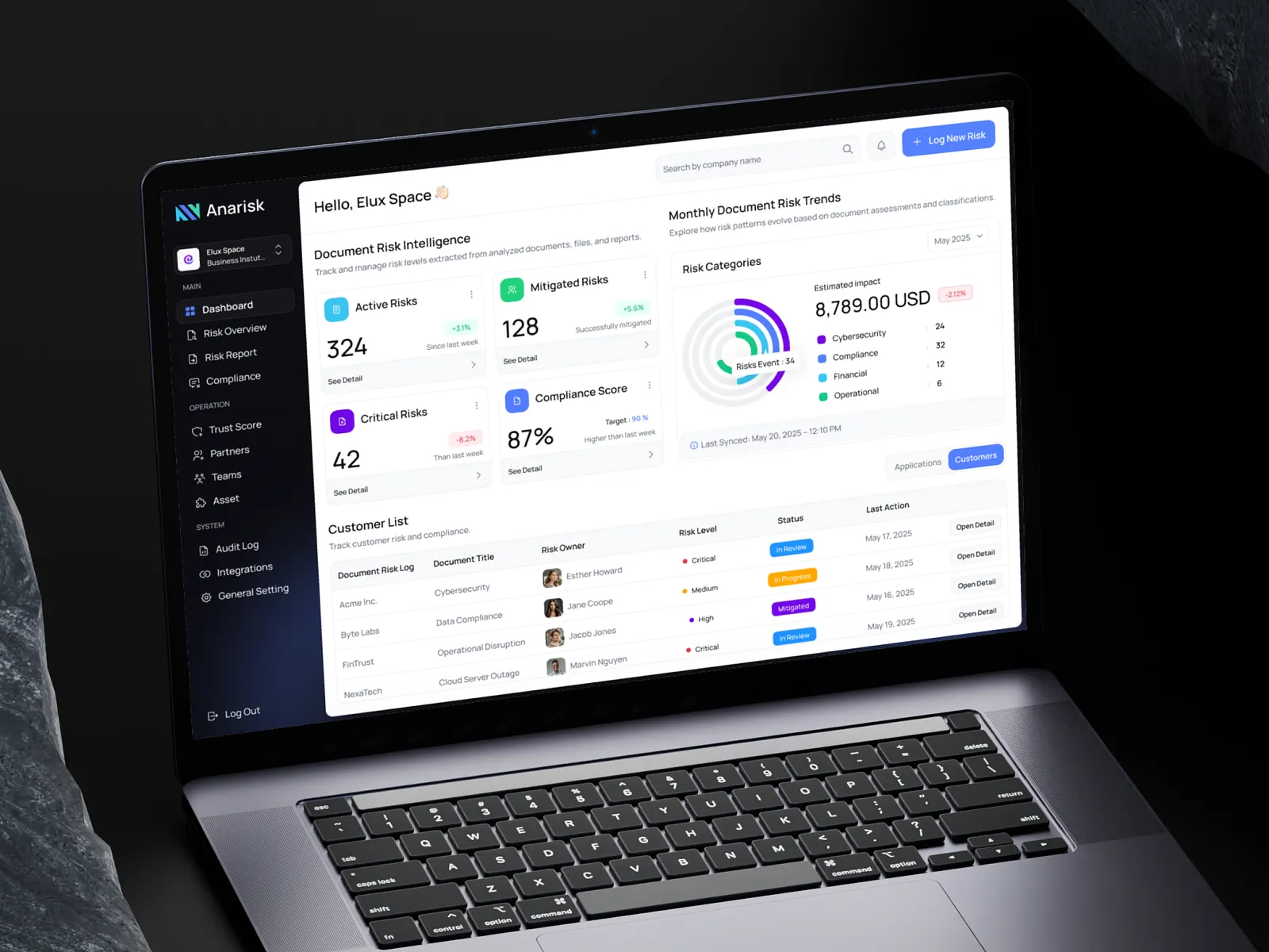 Governance, Risk & Compliance Dashboard